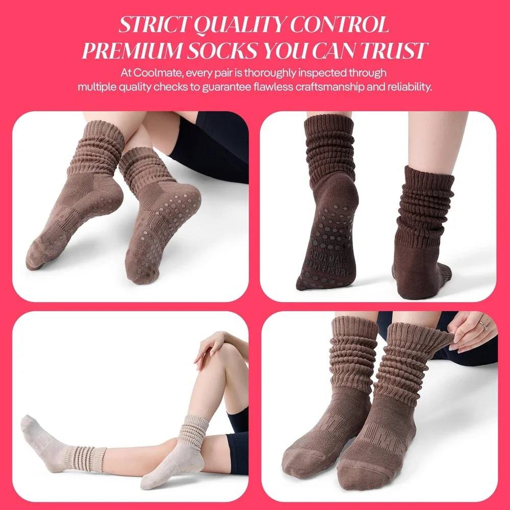 CoolMate Women's Pilates Grip Socks Non Slip Yoga Barre 3-Pack 6-10 Fit - NWT